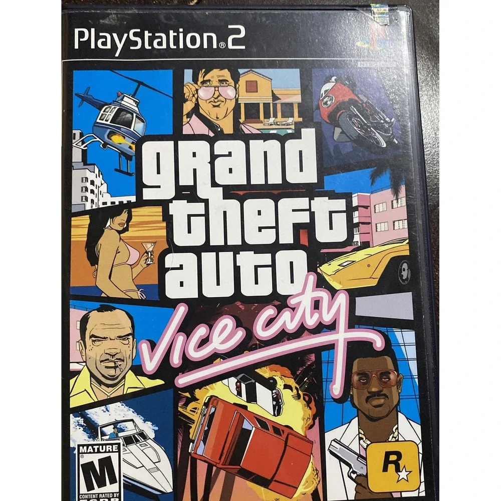 Grand Theft Auto Vice City (Playstation PS2) Black Label Complete w/Poster Exc!
